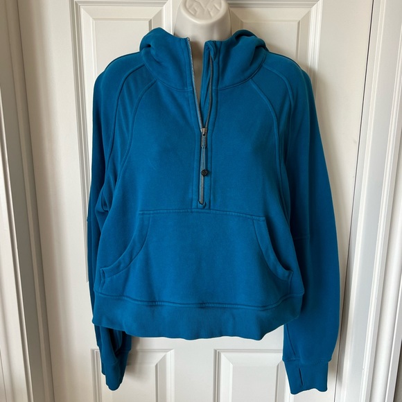 lululemon athletica Tops - Lululemon Scuba Half 1/2 Zip Hoodie M/L Capri Blue